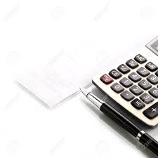 Calculator With Pen And Shopping List Stock Photo Picture And