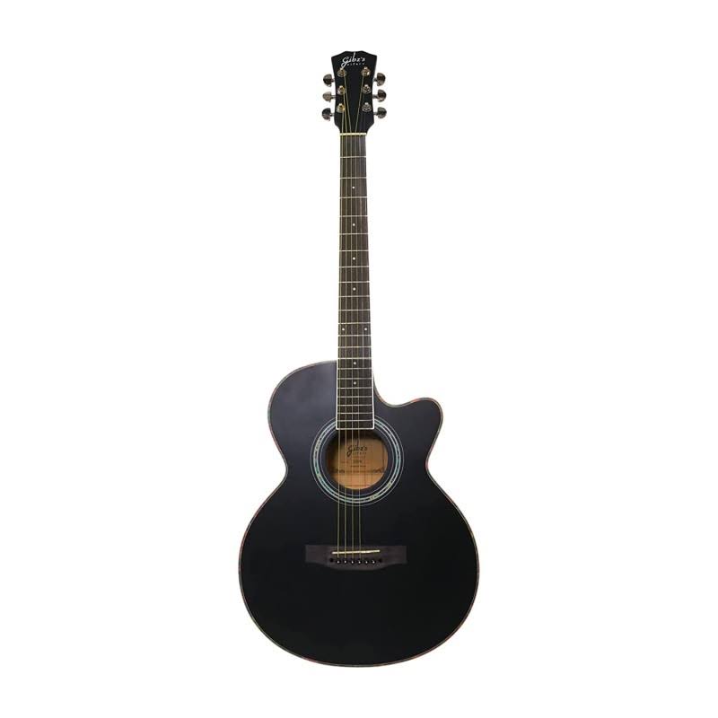 GIBZ'S GUITARS G-39 MATT ACOUSTIC GUITAR - BK product image