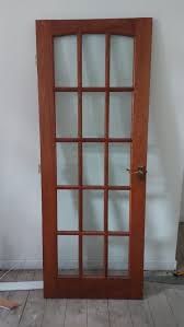 Wood Clear Glass Interior Door In