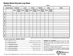 Diabetic Worksheet Medical Care Blood Sugar Blood
