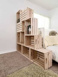 wonderful wooden crate bookshelf room divider
