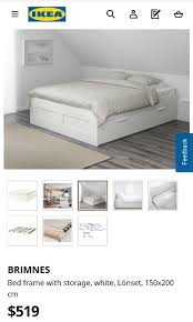 Ikea Storage Bed Frame Brimnes Queen