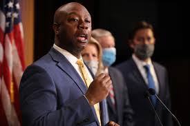 Tim scott, the only black republican senator, is often happy to dart past capitol hill reporters without saying much. Rdgt92 26rm5ym