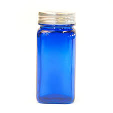 Blue Glass Spice Bottle Squire