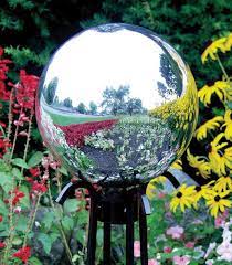 Hand Blown Gazing Balls At Bird Garden