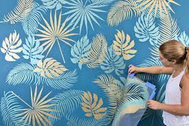 How To Stencil A Tropical Wall Mural