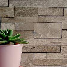 Split Face Tile Stone Effect Wallpaper