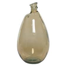 Clear Beige Recycled Glass Vase 18 5