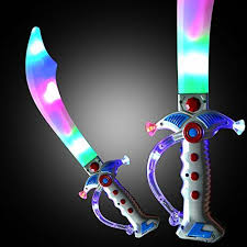 2 Pack Flashing Led Pirate Light Up Sword With Sound Swashbuckler Led Sword Ebay