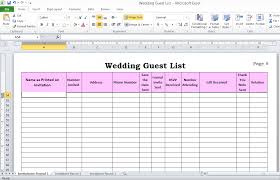 Wedding Guest List In Excel Need To Use This Or Something