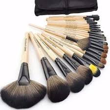 makeup brush set with leather case