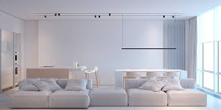 white minimalist living room interior