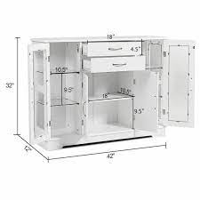 Costway Buffet Storage Cabinet Console Cupboard With Glass Door