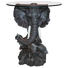Hand Painted Elephant S Head Side Lamp