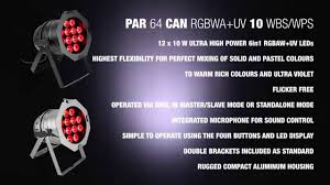Par 64 Can Rgbwa Uv 10 Wbs Par Lights Static Lighting