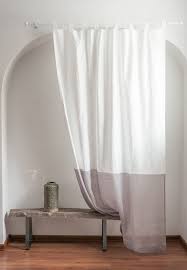 White Curtains With Gray Linen
