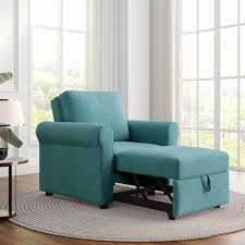 teal linen sofa bed chair