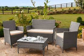 4 piece polyrattan garden furniture set