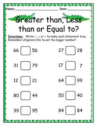 Greater Than Less Than Equal To Worksheet
