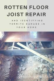 rotten floor joist repair is underway