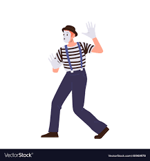 male mime actor cartoon character with