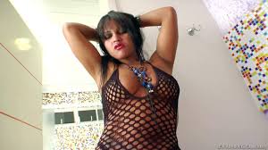 Lovely latina Keity Bitencourty in fishnet outfit Pornsharing
