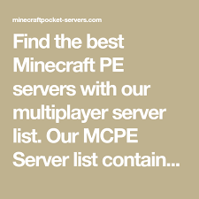 Oct 29, 2020 · minecraft is an amazing experience, but it's even better with friends. Find The Best Minecraft Pe Servers With Our Multiplayer Server List Our Mcpe Server List Contains All The Pocket Edition Minecraft Pocket Edition Minecraft Pe