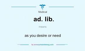 what does ad lib mean definition