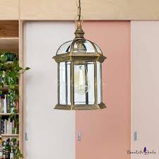 Black Bronze Gold Lantern Ceiling Hanging Light With Clear Glass Shade 1 Bulb 8 9 5 12 W Vintage Outdoor Lighting Takeluckhome Com