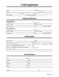 Credit Application Form Business Forms Pinterest Resume