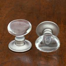Clear Oval Handmade Glass Door Knobs