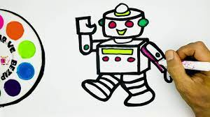 Vẽ và tô màu rô bốt | Draw and color robot - YouTube