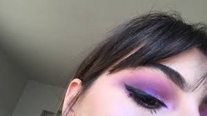 cool toned makeup look purple smokey