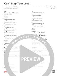 Cant Stop Your Love Chord Chart Editable Worship