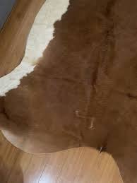 ikea koldby rug cowhide leather brown