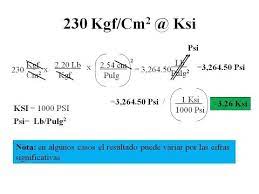 convertir kgf cm2 a ksi you