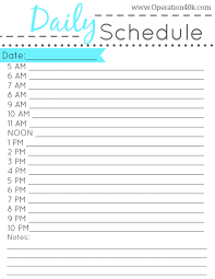 Daily Schedule Chart Printable Www Bedowntowndaytona Com