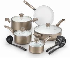 Great savings & free delivery / collection on many items. T Fal Ceramic Chef Cookware Set Bronze White 12 Pc Pay Less Super Markets