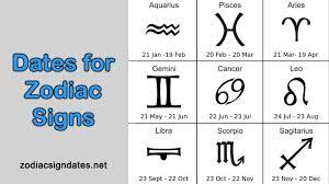 dates for zodiac signs zodiac sign dates