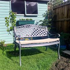Rose Metal Garden Bench Seat Set