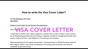how to write a visa cover letter