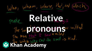 Relative Pronouns Video Khan Academy