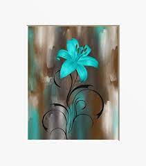 Teal Brown Modern Wall Decor Lily