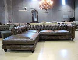 tufted leather sectional tufted