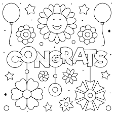Send your congratulations with a thoughtful design from our library of printable congratulations card templates, easily customizable with the canva editor. Congrats Coloring Page Black And White Vector Illustration Stock Vector Illustration Of Vector Word 175553008