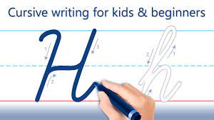 write letter h cursive writing