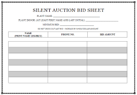 Plain Sheets Free Printable Silent Auction Silent Auction