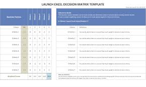 Decision Matrix Resources Excel Template Launch Excel