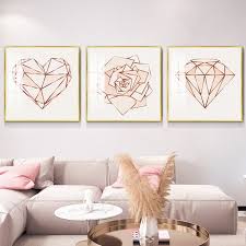 Sumgar Rose Gold Wall Art Bathroom