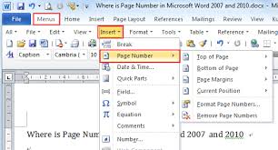 Page Number In Microsoft Word 2007